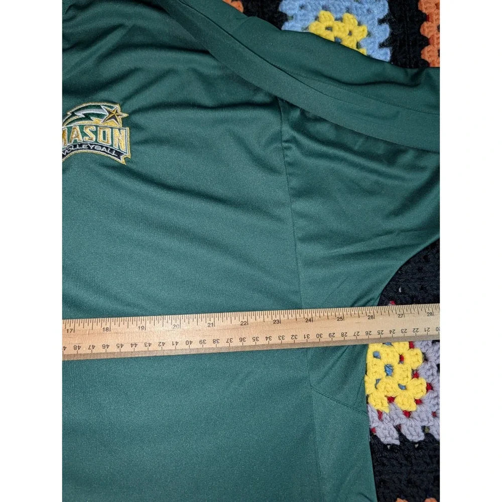Mason University Adidas Sweater Green Activewear Jacket VolleyBall XL 1/4 Zip
